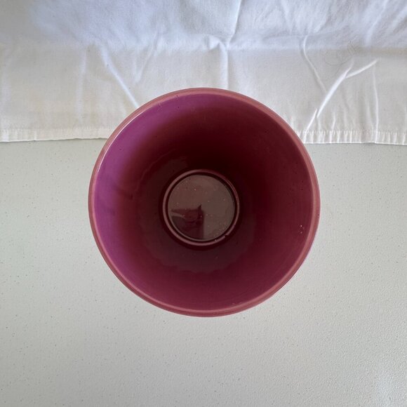 Purple Ceramic Wavy Textured Vase Modern Decorative Flower Pot - Picture 2 of 4